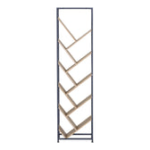 Orunta stejar-negru metal Bibliotecă 40x26.5x150cm, Wild Oak-Negru, 40x26.5x150 cm, Negru-Stejar, vedere laterală, PAL melaminat, metal, pentru living