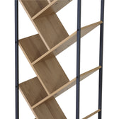 Orunta stejar-negru metal Bibliotecă 40x26.5x150cm, Wild Oak-Negru, 40x26.5x150 cm, Negru-Stejar, detaliu finisaj, PAL melaminat, metal, pentru living
