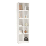 Biblioteca Oteca, 10 compartimente, 51x25x180 cm - Alb