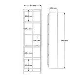 Biblioteca Oteca, 10 compartimente, 51x25x180 cm - Alb