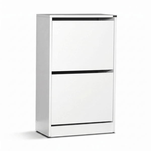 Pantofar Adore Compact, 10 Perechi, 2 Compartimente, Alb - Mov, 51x84x26 cm