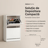 Pantofar Adore Compact, 10 Perechi, 2 Compartimente, Alb - Mov, 51x84x26 cm - Pantofar Adore Compact, 10 Perechi, 2 Compartimente, Alb, 51x84x26 cm, foto produs
