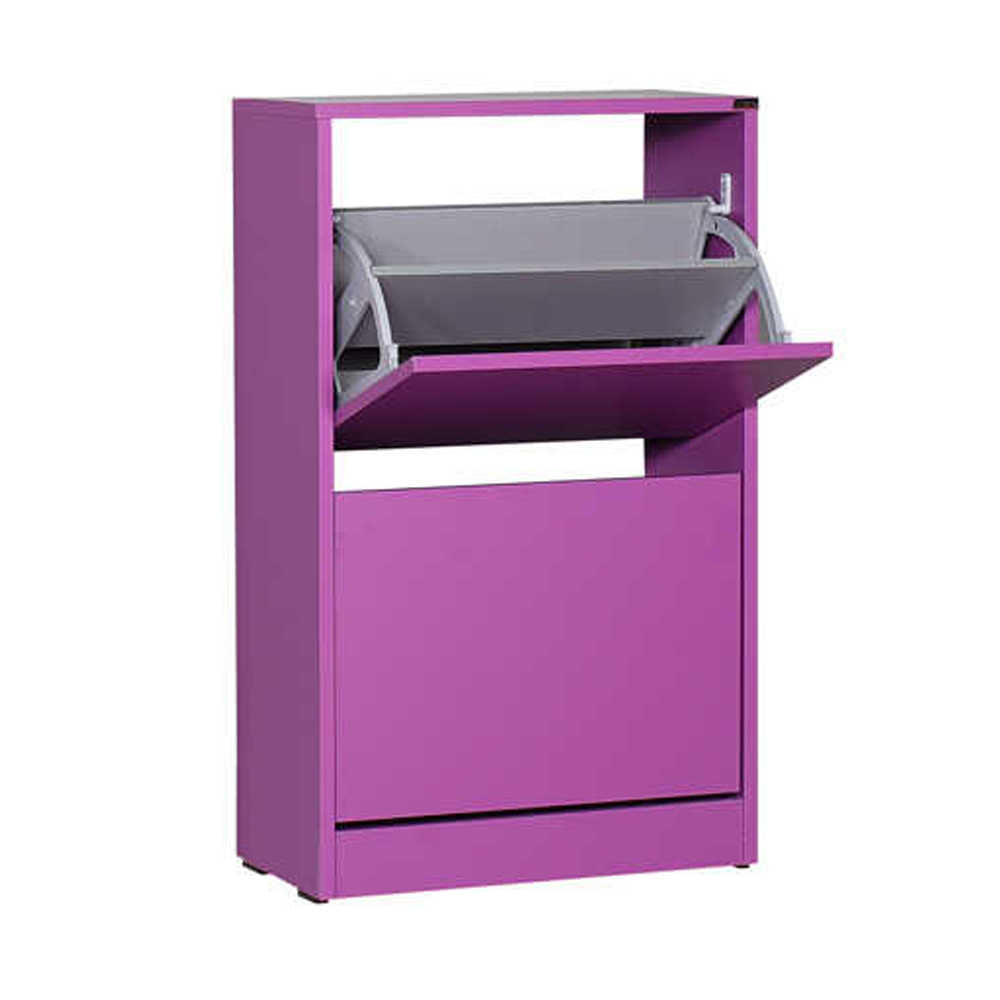 Pantofar Adore Compact, 10 Perechi, 2 Compartimente, Alb - Mov, 51x84x26 cm - Mov