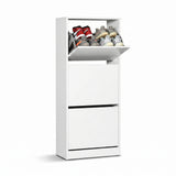 Pantofar Adore Compact Plus, 12 Perechi, 3 Compartimente, Alb - Stejar - Mov, 51x119x26 cm - Alb