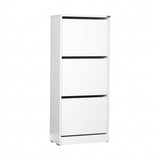 Pantofar Adore Compact Plus, 12 Perechi, 3 Compartimente, Alb - Stejar - Mov, 51x119x26 cm - Alb
