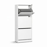 Pantofar Adore Compact Plus, 12 Perechi, 3 Compartimente, Alb - Stejar - Mov, 51x119x26 cm - Alb