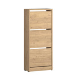 Pantofar Adore Compact Plus, 12 Perechi, 3 Compartimente, Alb - Stejar - Mov, 51x119x26 cm - Stejar