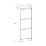 Pantofar Adore Compact Plus, 12 Perechi, 3 Compartimente, Alb - Stejar - Mov, 51x119x26 cm - Stejar