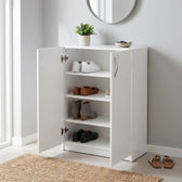 Pantofar Adore Double, 2 usi, 3 rafturi, capacitate 12-16 perechi, Alb, 70 x 90 x 33 cm