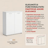 Pantofar Adore Elegance, 2 usi, 5 rafturi, capacitate 24 perechi incaltaminte, 91 x 108 x 35 cm - Alb