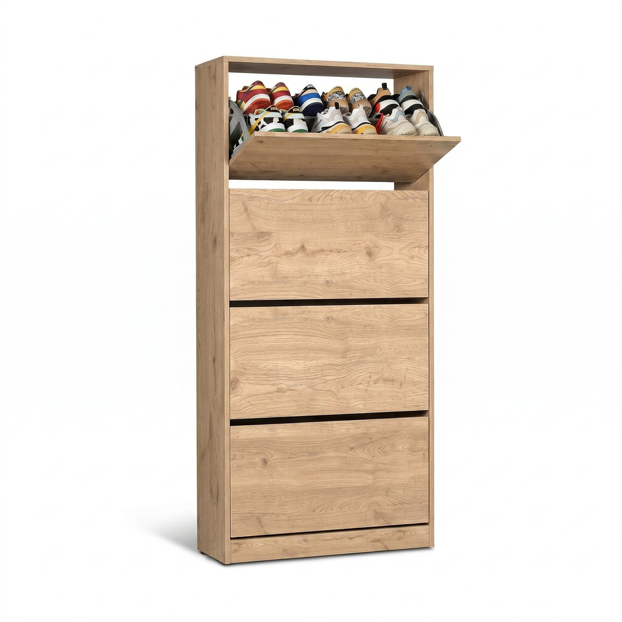 Pantofar Adore Max XL, 24 Perechi, 4 Compartimente, 73x157x26 cm - Natural