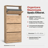Pantofar Adore Max XL, 24 Perechi, 4 Compartimente, 73x157x26 cm - Natural