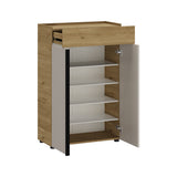 Pantofar Adore Porto, 2 usi, 1 sertar si 5 rafturi, Stejar - Bej, 72x111x34 cm