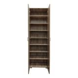 Dulap pantofi cu functie organizare Racka, Lemn, Alb, 58x34x186 cm - Stejar