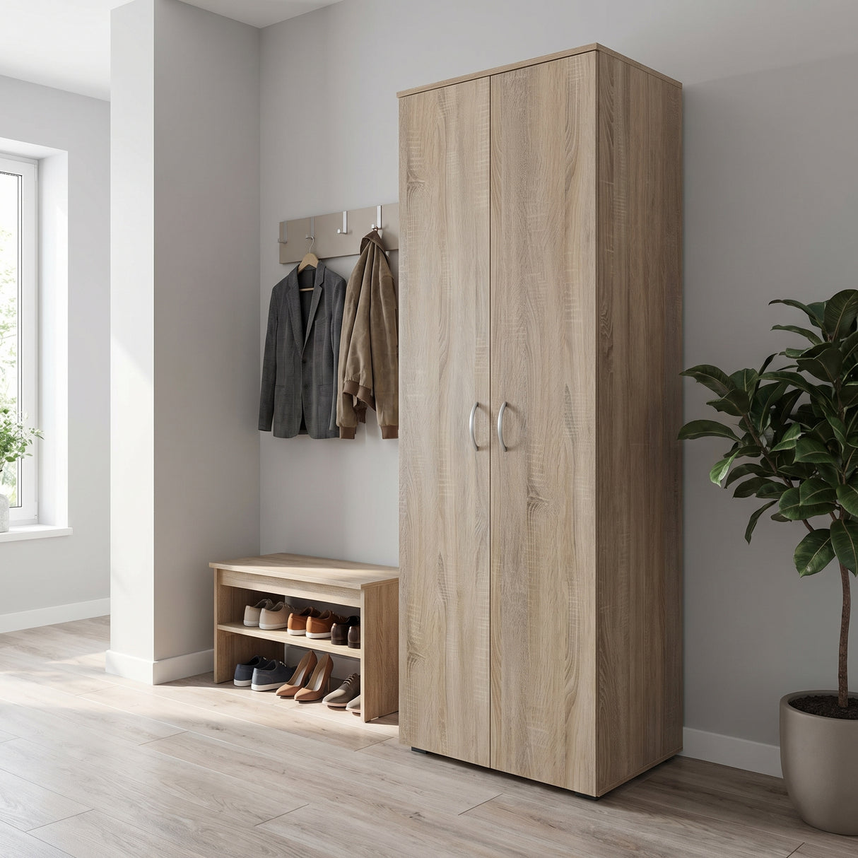 Pantofar cu functie de garderoba Racka, Sonoma, 58x34x186 cm