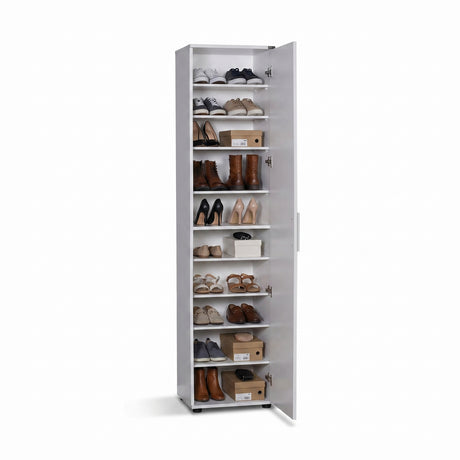 Pantofar cu oglinda Adore Porto, usa reversibila, 10 rafturi, capacitate 20 perechi incaltaminte, 45 x 187 x 36 cm