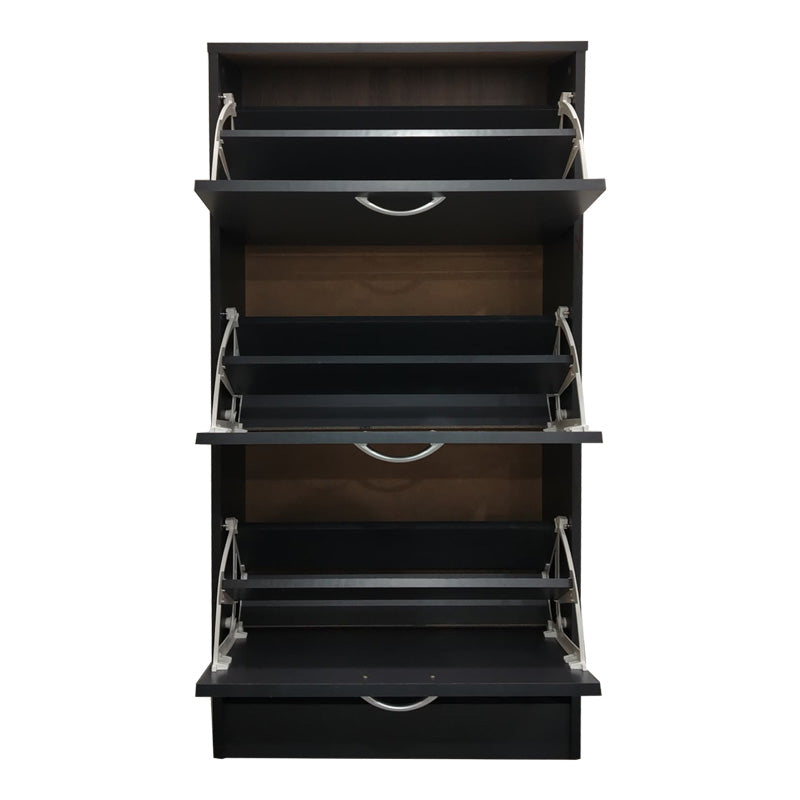 Pantofar cu rafturi Savaz, metal și lemn, Antracit, 60x24x114 cm
