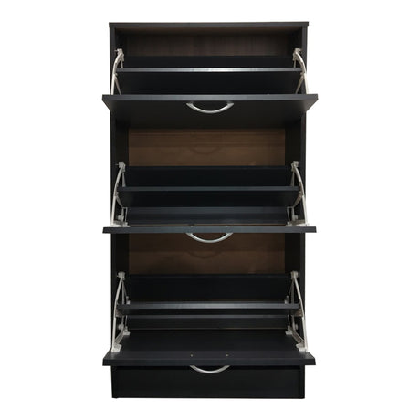 Pantofar cu rafturi Savaz, metal și lemn, Antracit, 60x24x114 cm
