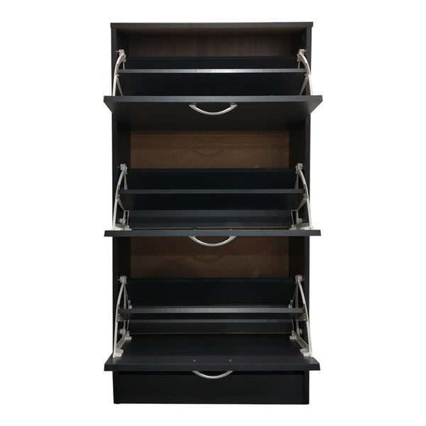 Pantofar cu rafturi Savaz, metal și lemn, Antracit, 60x24x114 cm