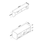 Pantofar cu taburet si cuier Zuleyha, Alb, 120 x 45 x 40 cm