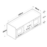 Pantofar cu taburet Tadic, Alb, 120 x 45 x 40 cm