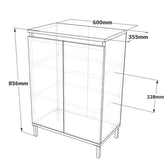 Pantofar Hol cu 2 usi si 3 Rafturi , Maro, 60 x 86 x 36 cm