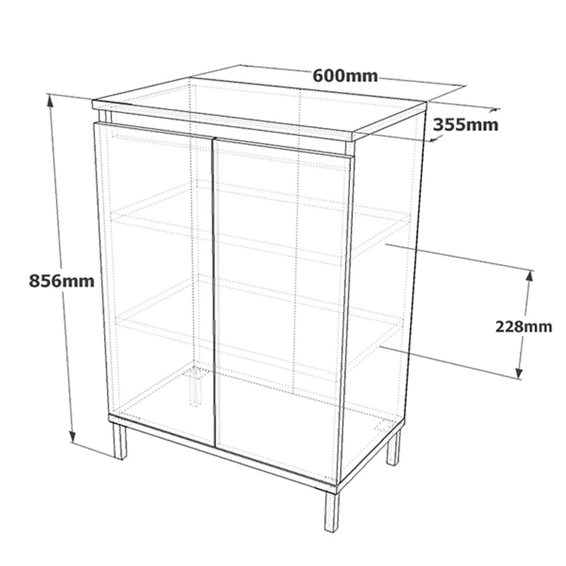 Pantofar Hol cu 2 usi si 3 Rafturi , Maro, 60 x 86 x 36 cm