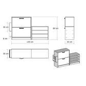Pantofar Mamaia cu bancuta si suport umbrela , Alb, 130 x 80 x 31 cm