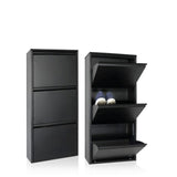Pantofar Miko, 3 compartimente, 50x103x15 cm - Negru
