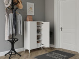 Pantofar  Mona cu 5 rafturi, Alb, 37x118x70 cm