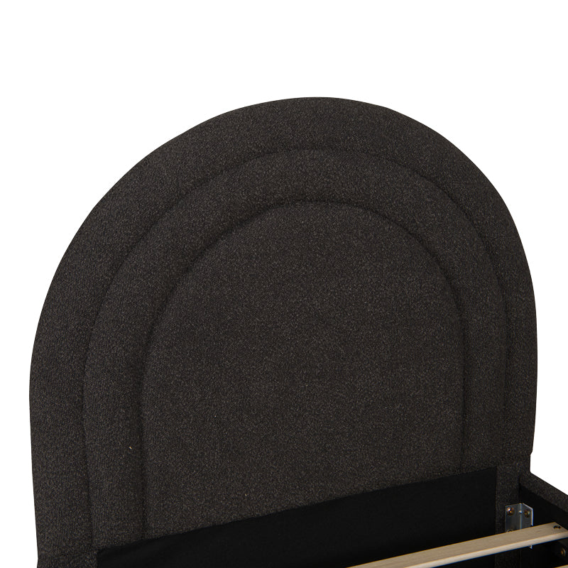 Pat Arcuate din stofa boucle, cu pat glisant, Bej, 90x200 cm - Antracit