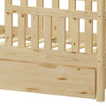 Pat bebe Bendina de tip Montessori cu sertar din lemn de pin, Natural, 70x140 cm, foto produs 7