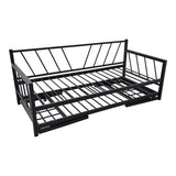 Canapea-Pat cu functie dubla Remmie, metal, Alb, 90x190 cm - Negru