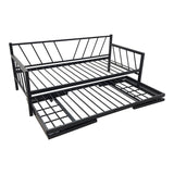 Canapea-Pat cu functie dubla Remmie, metal, Alb, 90x190 cm - Negru