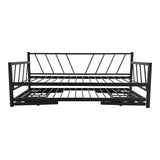Canapea-Pat cu functie dubla Remmie, metal, Alb, 90x190 cm - Negru