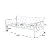 Canapea-Pat cu functie dubla Remmie, metal, Alb, 90x190 cm - Negru