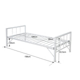 Canapea-Pat cu functie dubla Remmie, metal, Alb, 90x190 cm - Negru
