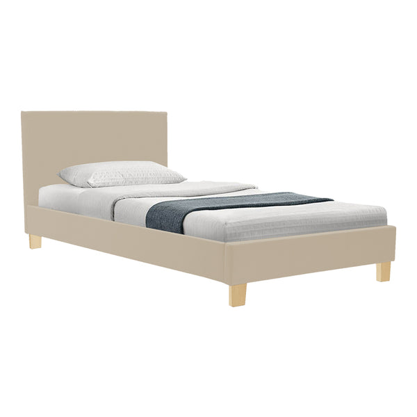 Pat confortabil cu funcție modernă Nevil, Stil Contemporan, Material Textil Lemn, ECRU - NATURAL, 90x190 cm