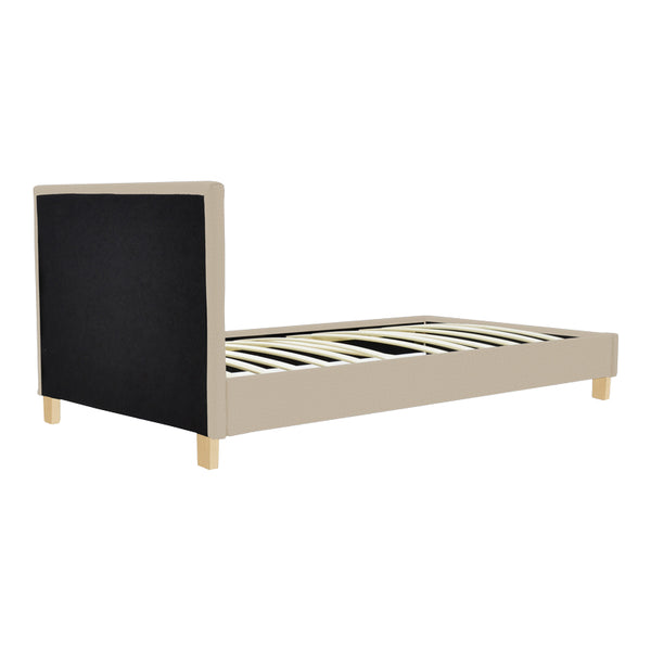 Pat confortabil cu funcție modernă Nevil, Stil Contemporan, Material Textil Lemn, ECRU - NATURAL, 90x190 cm
