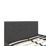 Pat cu functie de depozitare Mago antracit, picioare din lemn, Natural, 140x200 cm