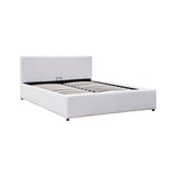 Pat cu spatiu de depozitare Dellia, Imitatie piele, Negru, 120x200 cm - Alb