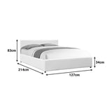 Pat cu spatiu de depozitare Dellia, Imitatie piele, Negru, 120x200 cm - Alb