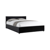 Pat cu spatiu de depozitare Dellia, Imitatie piele, Negru, 120x200 cm - Negru