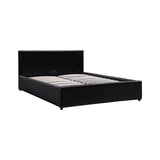 Pat cu spatiu de depozitare Dellia, Imitatie piele, Negru, 120x200 cm - Negru