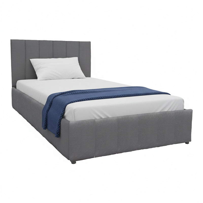 Pat cu spatiu de depozitare Snuggle, Catifea, Antracit, 120x200 cm - Antracit