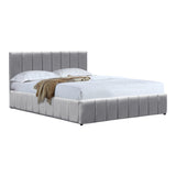 Pat cu spatiu de depozitare Snuggle, Catifea, Antracit - Gri, 160x200 cm - Gri