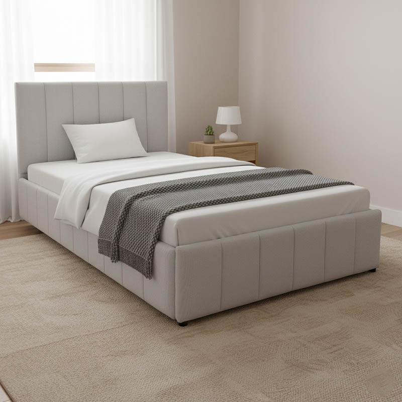 Pat cu spatiu de depozitare Snuggle, Bej, 120x200 cm - Gri
