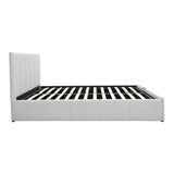 Pat cu spatiu de depozitare Snuggle, Bej, 120x200 cm - Gri