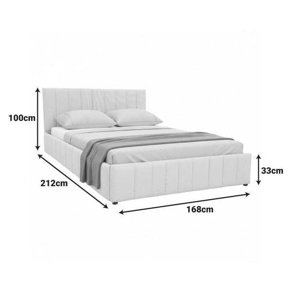 Pat cu spatiu de depozitare Snuggle, Bej - Gri, 160x200 cm