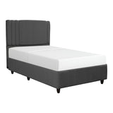 Pat cu spatiu depozitare Lineo single boucle, antracit, 120x200 cm